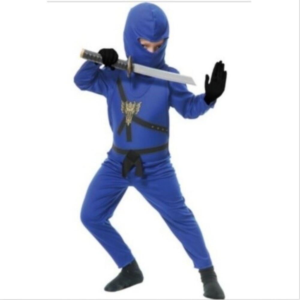 Blue Ninja Avengers Series Boys halloween Costume Size L (10-12) *